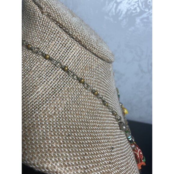 Charming Animal Charm Necklace With Colorful Beads & Antique Brass Chain - Picture 3 of 4